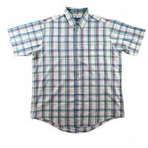 Towncraft Men's Short Sleeve Button-Up Shirt Plaid Pattern XLT SEE FLAWS